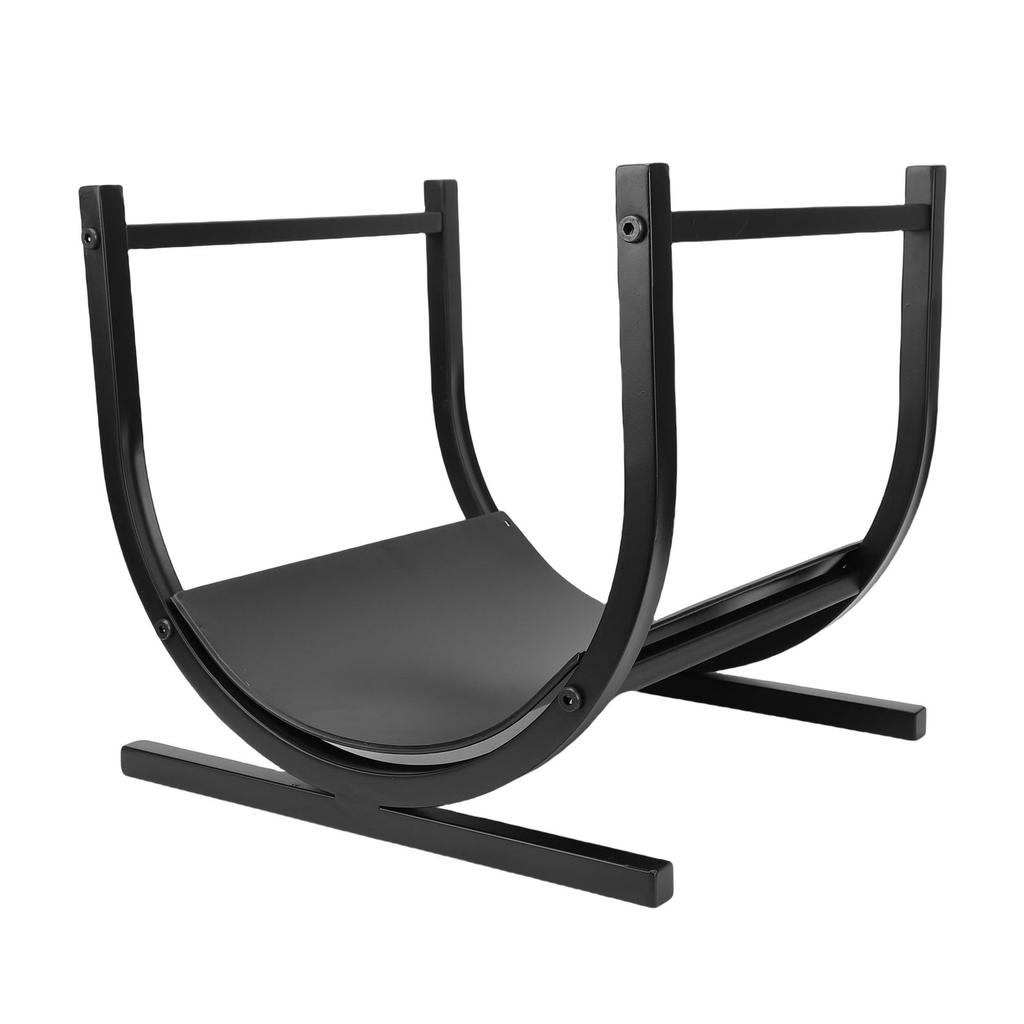 Iron Firewood Rack | Sturdy and space-saving log holder for indoor and outdoor use, easy to assemble, holds 16 logs (43.2x38.1x40.6 cm)