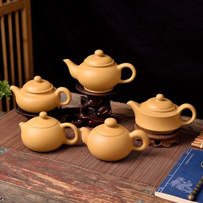 Lila Sand Teekanne, Teebereiter, goldene Zinnoberton-Kanne, Kung-Fu-Teeset, antike Kanne, Segment-Schlamm-Kanne, Haushalt