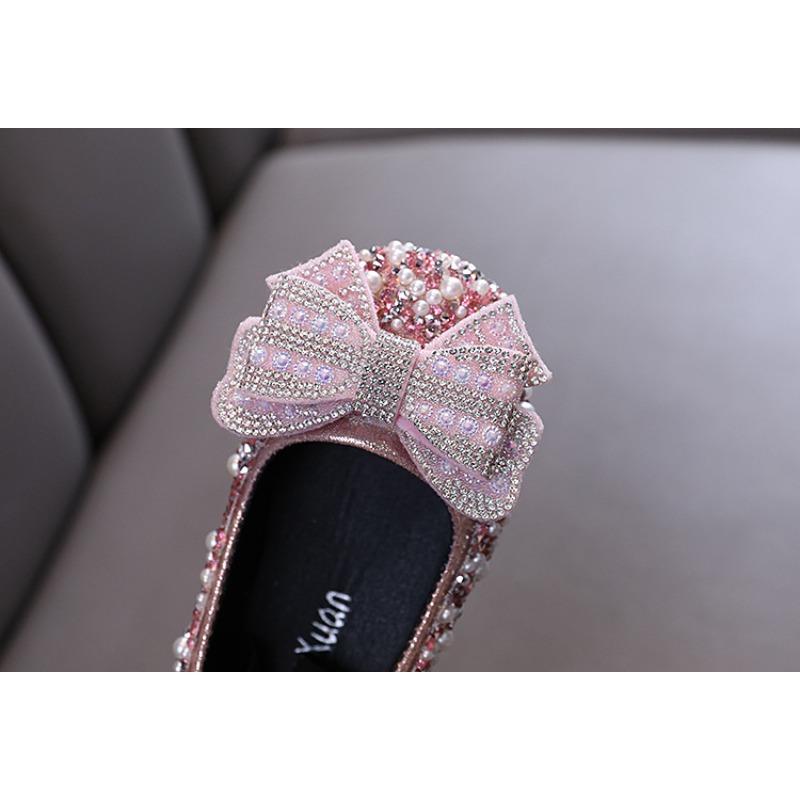 Autumn new style ladylike baby girl children's princess rhinestone single shoes leather shoes dance performance shoes