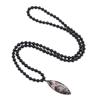 Rhodonite Leaf Obsidian Power Stone Unisex [COAI] 108-Bead Necklace,