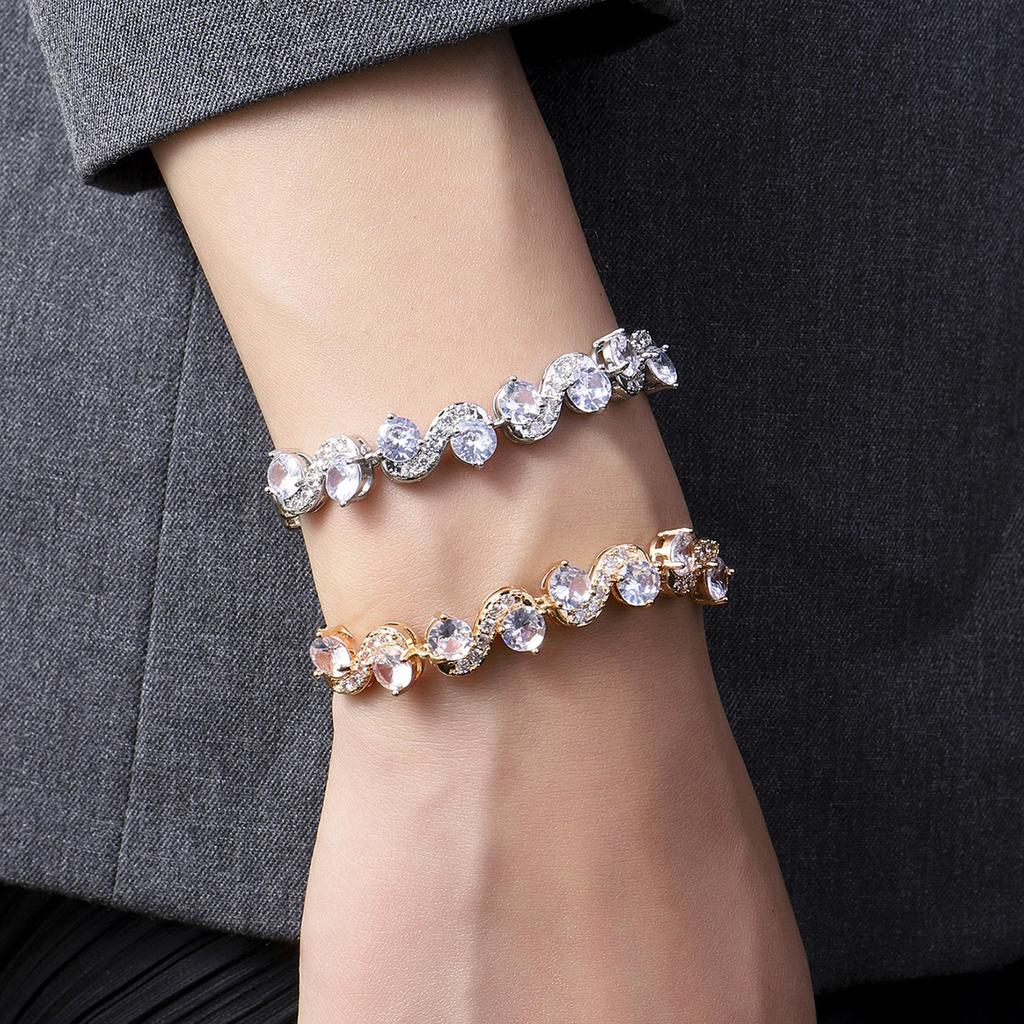 Bracelet New Style Light Luxury Full of Zircon Bracelet for Women Retro Bean Style Jewelry