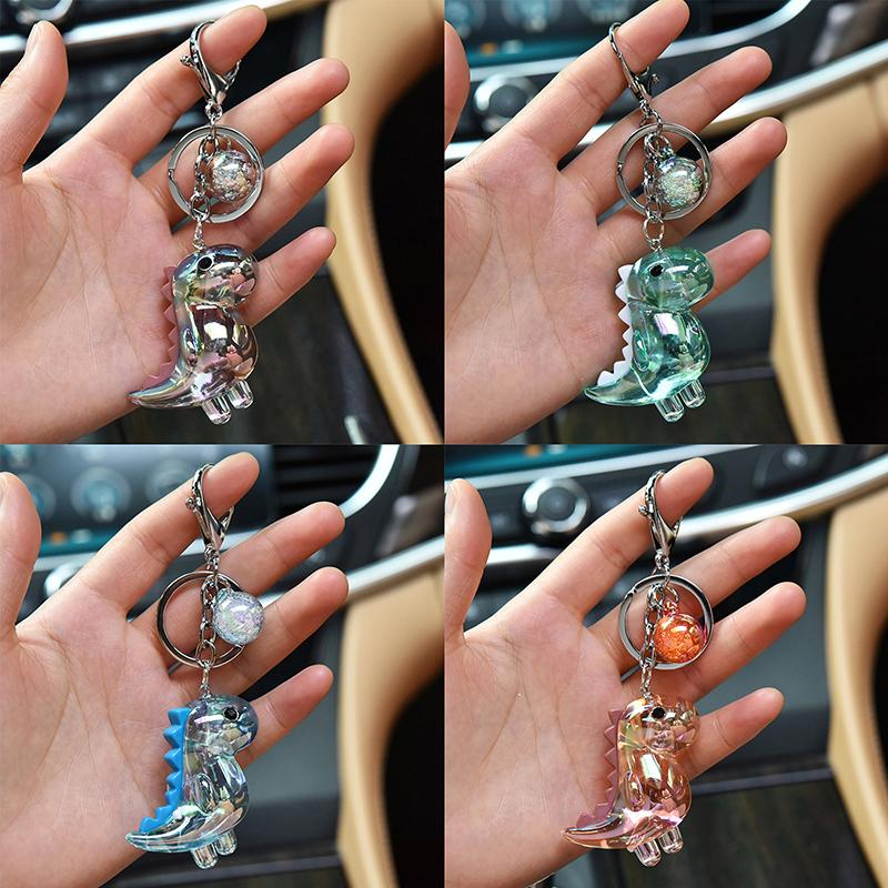 Søt tegneserie dinosaur nøkkelring tilbehør høykvalitets akryl dyre anheng