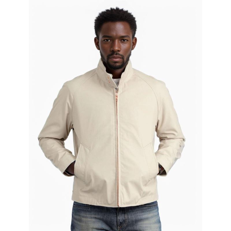 New Spring and Autumn Jacket Men's Stand Collar Zipper Solid Color Jacket