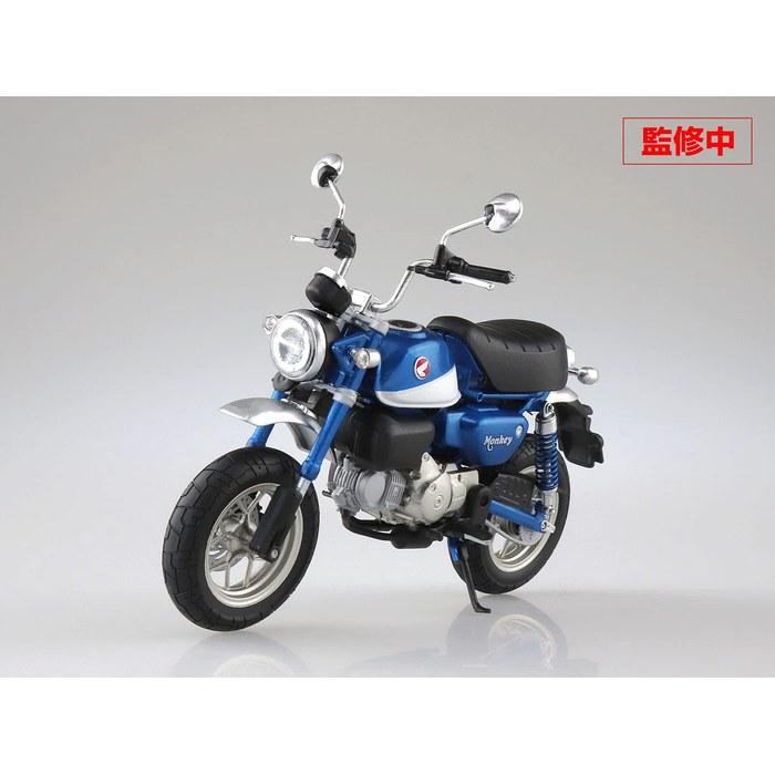 Aoshima SkyNet 1/12 Honda Monkey125 Completed Bike Model (Pearl Glitter Ring Blue)