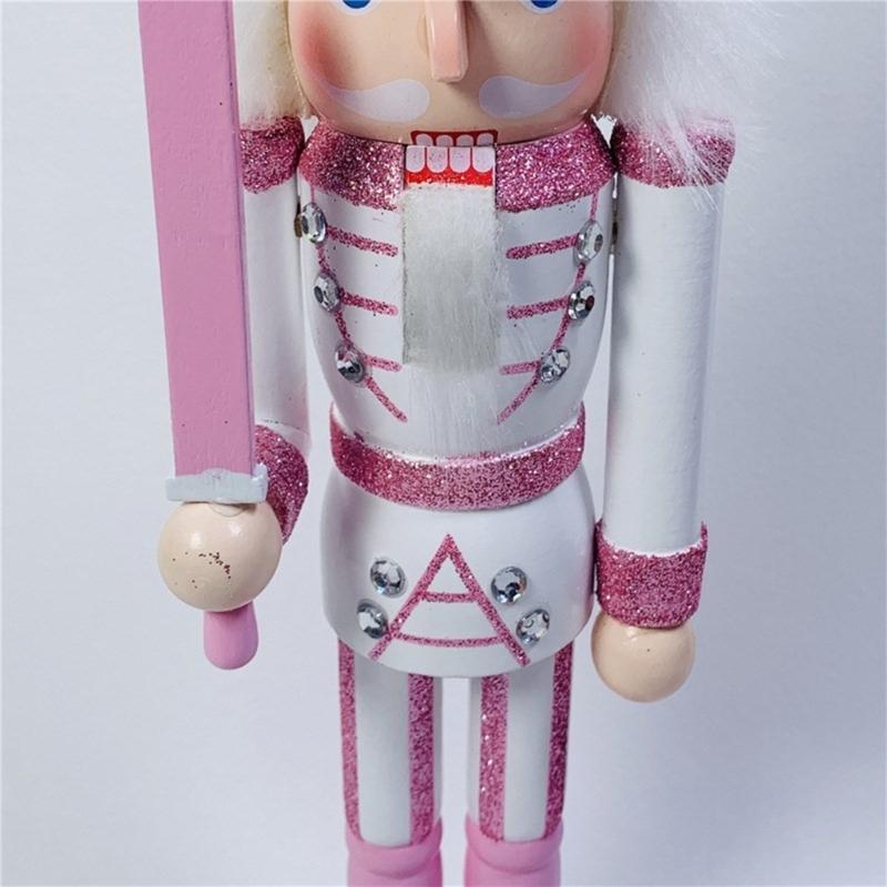 Stylish Nutcrackers Soldier Ornament Pink Series Nutcrackers Soldier Figurine Ornament for Individualized Room Decors