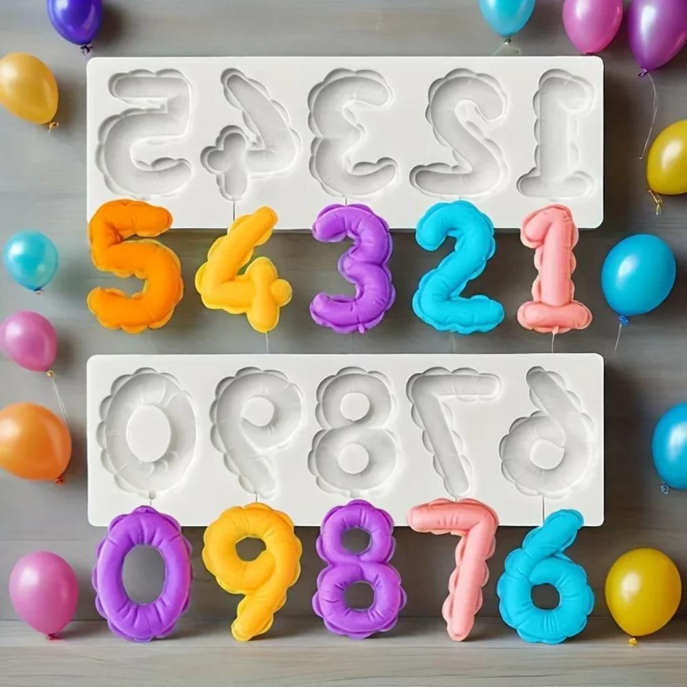 2PCS Non-stick Number Lollipop Silicone Mold Handmade Sugarcraft Mold Chocolate Mold  Wax