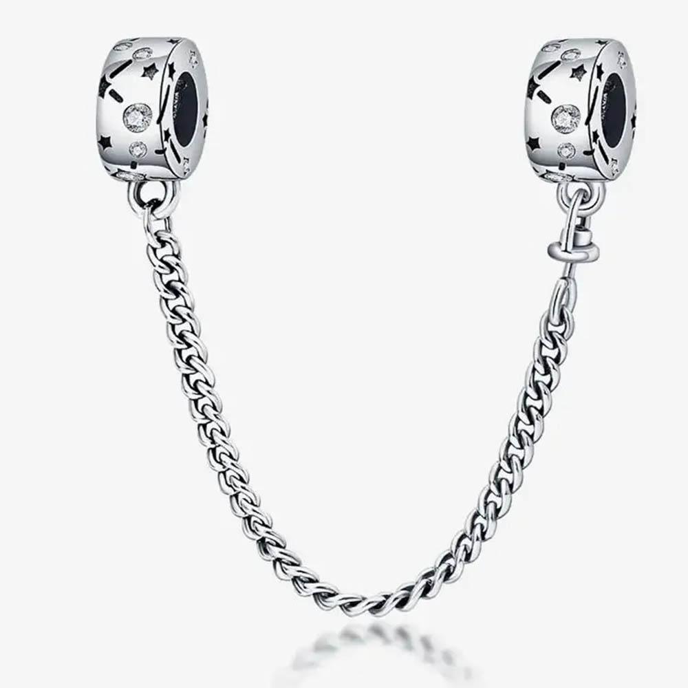 New In Color Zircon Angle Round Clip Bead Fit Pan Original Bracelet Women Copper Safety Chain Jewelry Gift