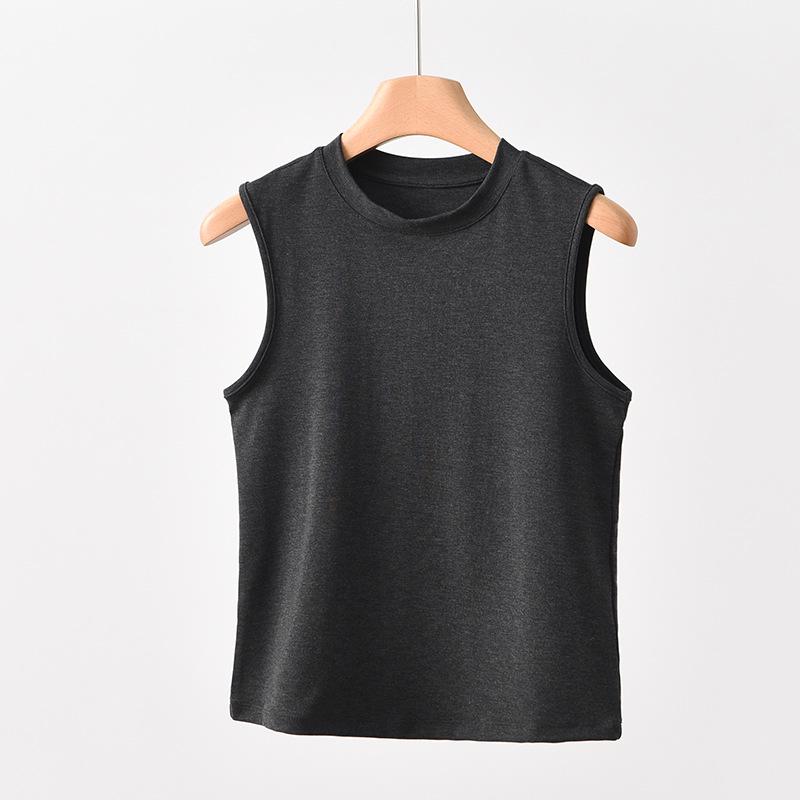 Tencel Lyocell Women's Sleeveless Knit Vest - Loose Round Neck Slimming Top