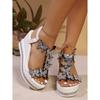 Women's Rhinestone Sandals 2025 Summer New Arrival Outdoor Platform Thick Sole Versatile Wedge Beach Sandals
