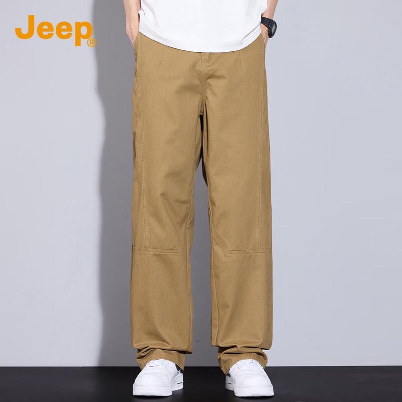 JEEP Men's 2025 Loose Fit Pure Cotton Casual Pants