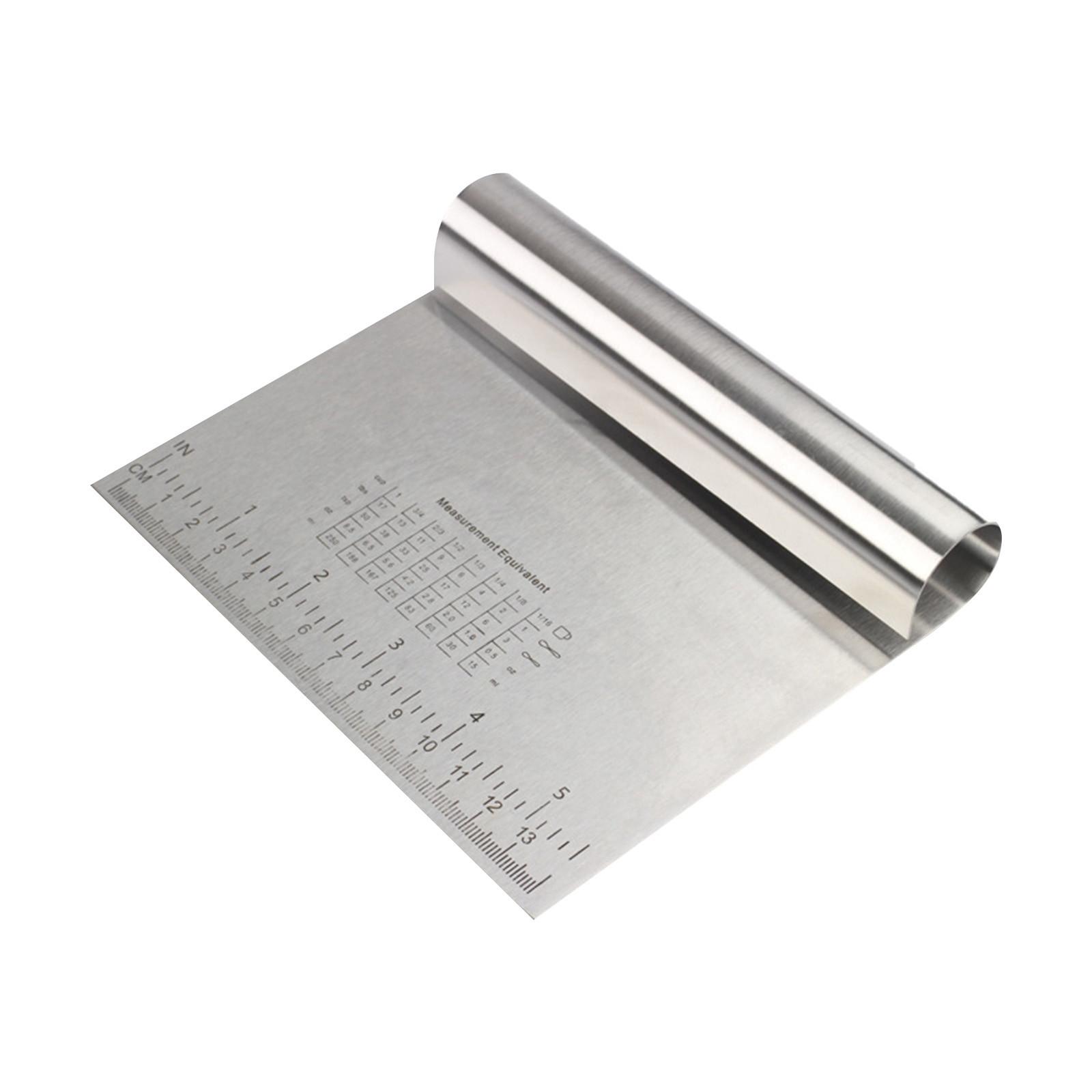 

Профессиональный скребок/резак/измельчитель для теста, зеркальная полировка из нержавеющей стали, с мерной шкалой, универсальный нож для тортов, пиццы, хлебоотделителя, весы One Size