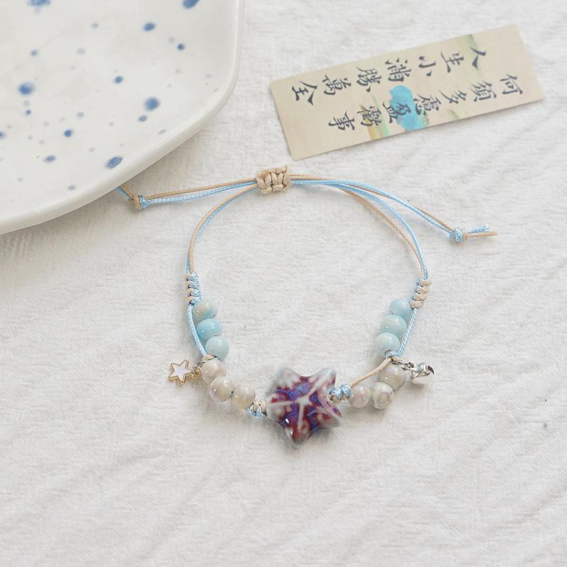 

Простой регулируемый керамический браслет ручной работы для женщин, уникальный плетеный браслет в виде морской звезды, ювелирные изделия, аксессуары, подарки