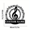 Musical Note Metal Sign Family Name Custom Silhouette Sturdy Wall Decor Home Garden Gift