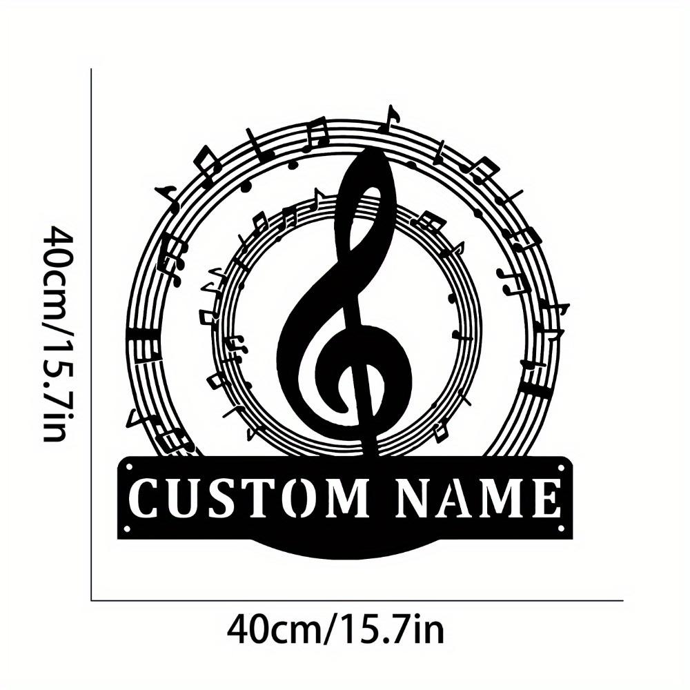 Musical Note Metal Sign Family Name Custom Silhouette Sturdy Wall Decor Home Garden Gift