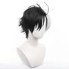 Black and White Short Full Anime Character with Perfect for Comic Market School Cultural and Stage Performances Wig, Cosplay, Heat-Resistant, Net,