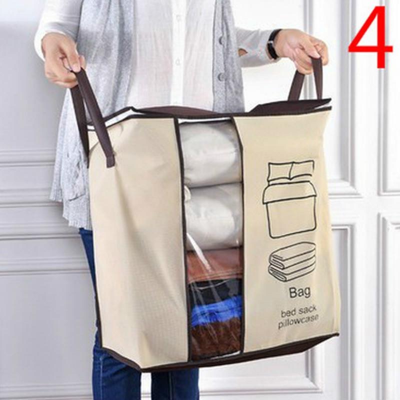 Сумка для хранения дома большая нетканая ткань хлопковое одеяло пылезащитная сумка для хранения 4
