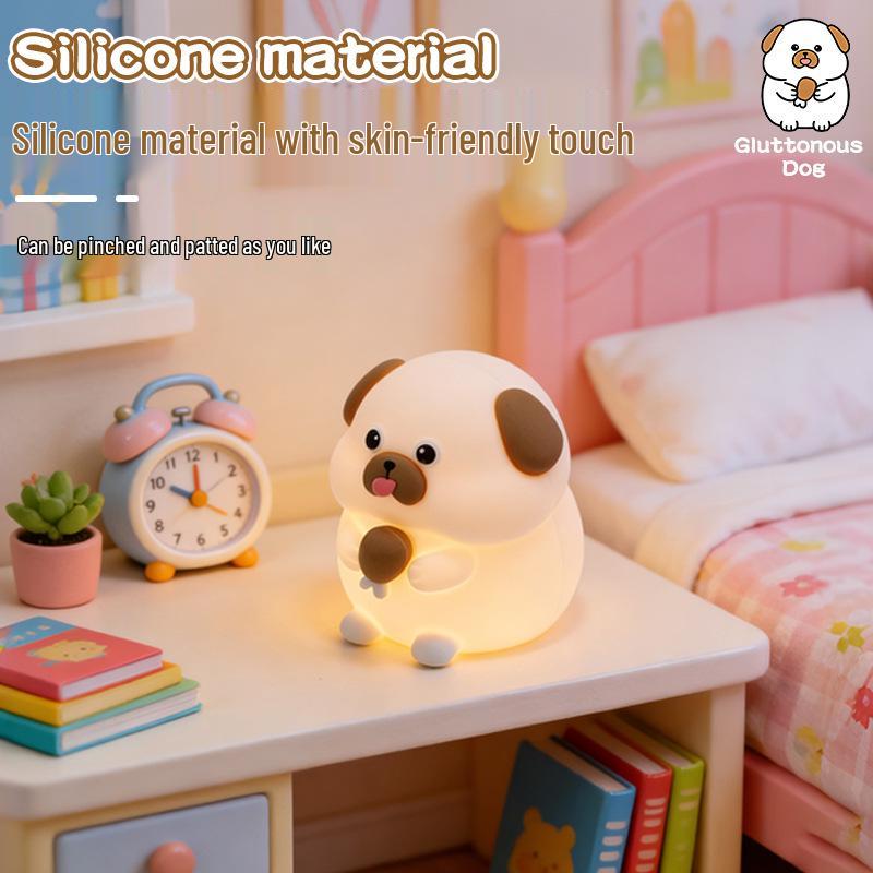Greedy Dog Soft Silicone Night Light - Eye-Friendly Sleep and Nighttime Feed Companion