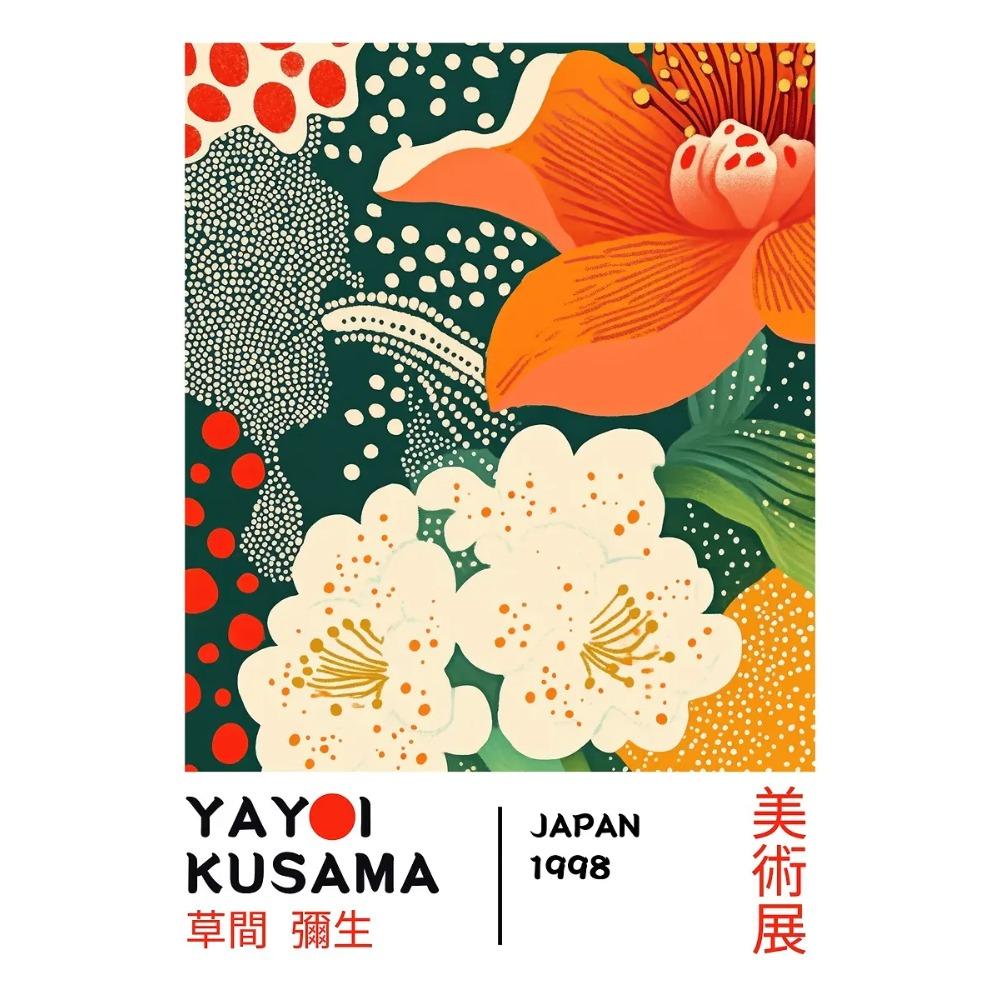 Japanese Famous Artist Yayoi Kusama Polka Dot Poster Exhibition Abstract Prints Canvas Painting Wall Art Picture Home Room Decor