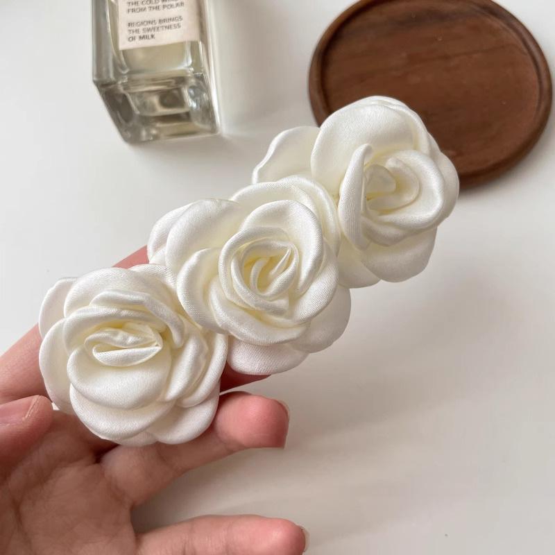 Gentle Camellia Hair Clip Feminine Forest Style Fairy Beauty High-end Accessory At Back Of Head Semi Tied With Spring Headband