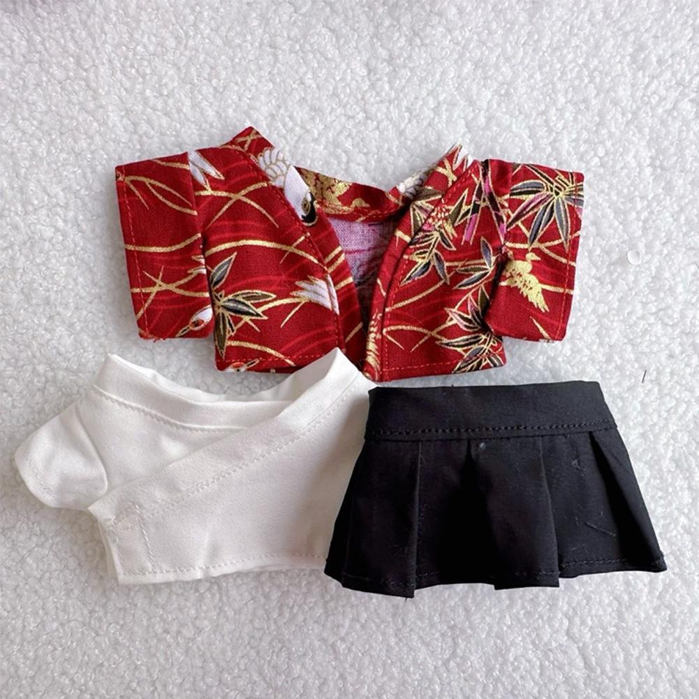 Miniature Kimono Skirt Set for 17cm Labubu Dolls Cute DIY Doll Clothes Fashion Accessories Lovely Outfit Gifts for Girls Friends