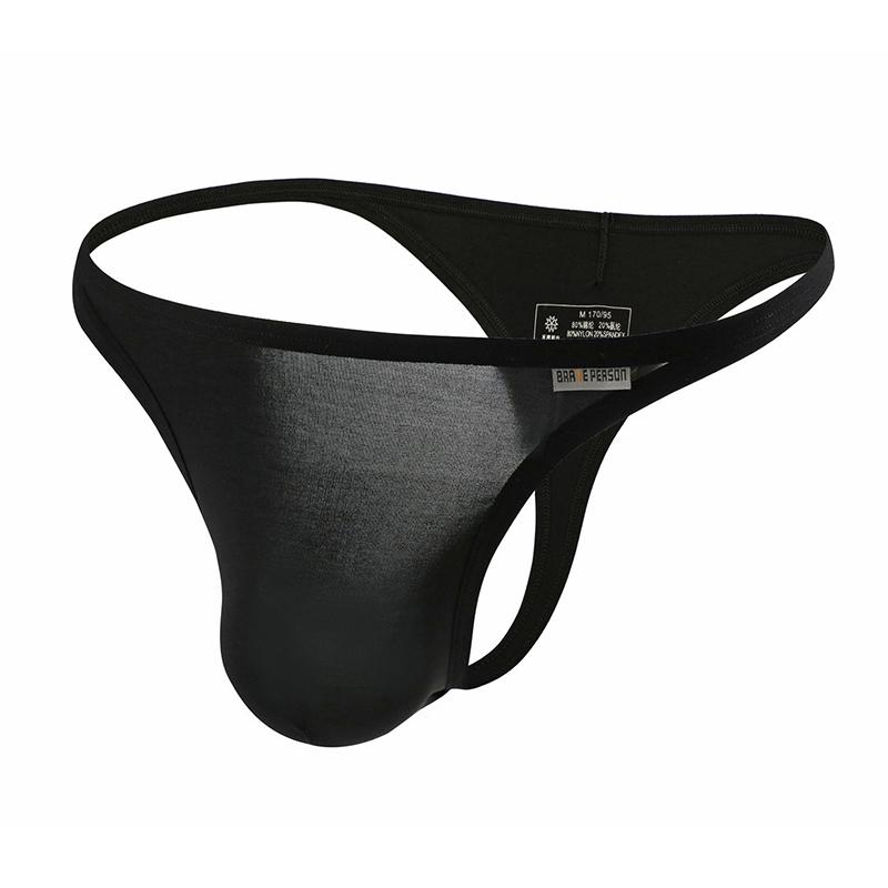 Sexy Low-rise Men's Thongs Solid Color Ultra Soft T-Back Briefs Naked Feel Comfortable Breathable Underwear