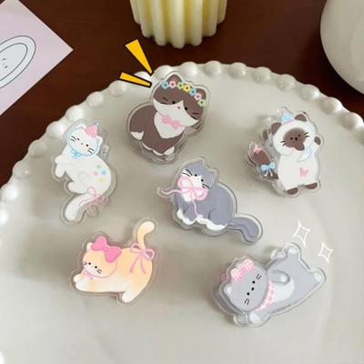 2026 Acryl Katze PP-Clip Versiegelung Langer Schwanz Binder-Clips Notizpapier-Clips Multifunktionale Scrapbooking-Schreibwaren Geschenk für Schüler