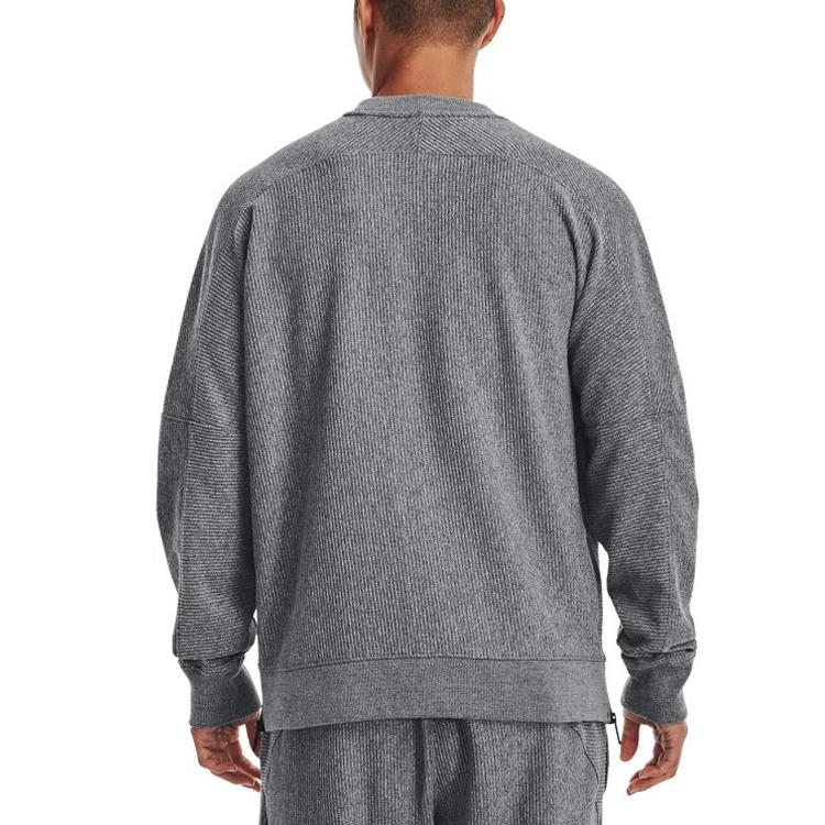 Under Armour Solid Color Logo Sports Casual Crew Neck Sweatshirt Men sweatshirt Gray 1373877-001