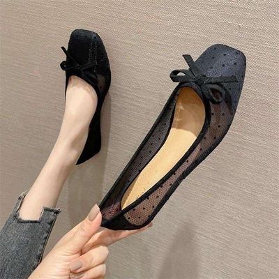 2025 Summer New Pregnant Women Doudou Shoes Women's Flat Lazy Shoes One Pedal Single Shoes Versatile Breathable Work Shoes Ladyshoes