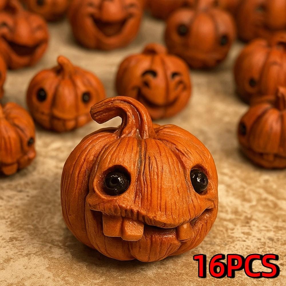 16Pcs Resin Mini Pumpkin Figurine Creative Resin Pumpkin Statue  Home Decoration