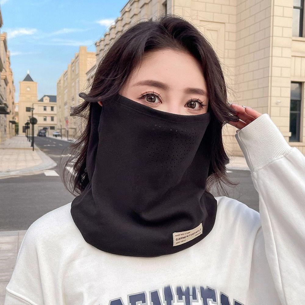 

Тримайте в теплі Лижна труба-шарф Плюшева маска на пів обличчя Модний гейтор для шиї Для чоловіків і жінок чорний