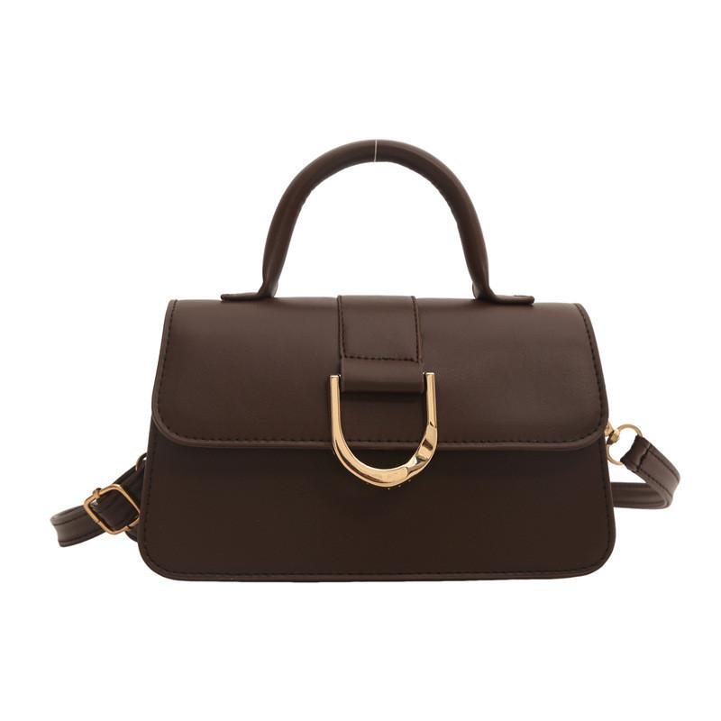 Элегантная ретро-сумочка для женщин 2024 Новая летняя шикарная сумка через плечо Маленький дизайн кофейный