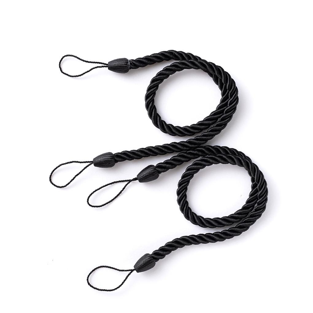 2 Pieces Home Hotel Polyester Curtain Holdback Living Room Bedroom Drape Tieback Decorative Holder Waved Rope Decor
