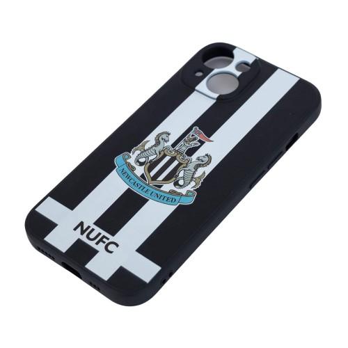 Newcastle United FC iPhone 15 Compatible Silicone Striped Phone Case
