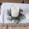 20cm Christmas Candlestick Wreath Handmade Red Berry Candle Wreaths  New Year