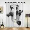 Cute Furry Panda Climbs A Tree Window Curtains For Living Room Luxury Bedroom Decor Drapes Kitchen Window Treatments Curtains