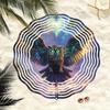 2D Metal Wind Spinner with Glowing Green Eyes and Wings Rotates 360 Degrees for Outdoor Garden Decor Perfect for Christmas Thanksgiving Patio
