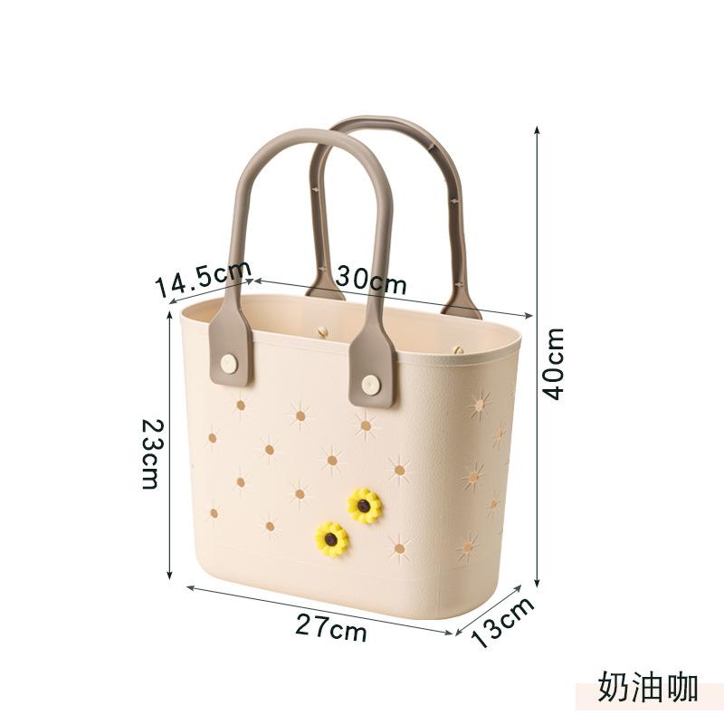 Handheld Picnic Basket, Outdoor Household, Soft Material, Bottom Drain, Shower, Wash, Bathroom, Storage Basket