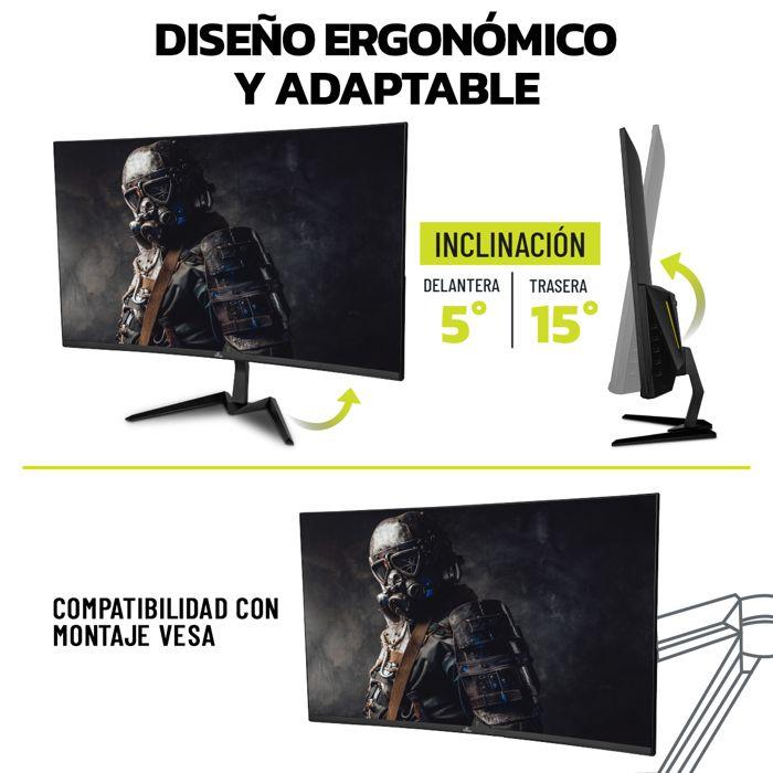 Moniteur de jeu incurvé YEYIAN 23,8 pouces Sigurd HDMI Displayport, 200 Hz, temps de réponse de 1 ms