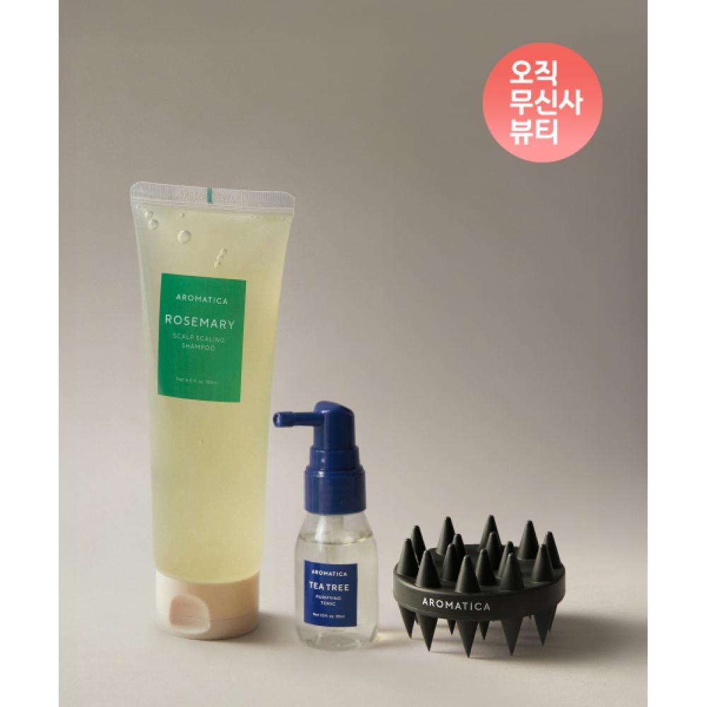 Aromatica [musinsa Beauty Only] Rosemary Shampoo 180ml+tea Tree Tonic 30ml+dual Scalp Care Shampoo Brush NONE