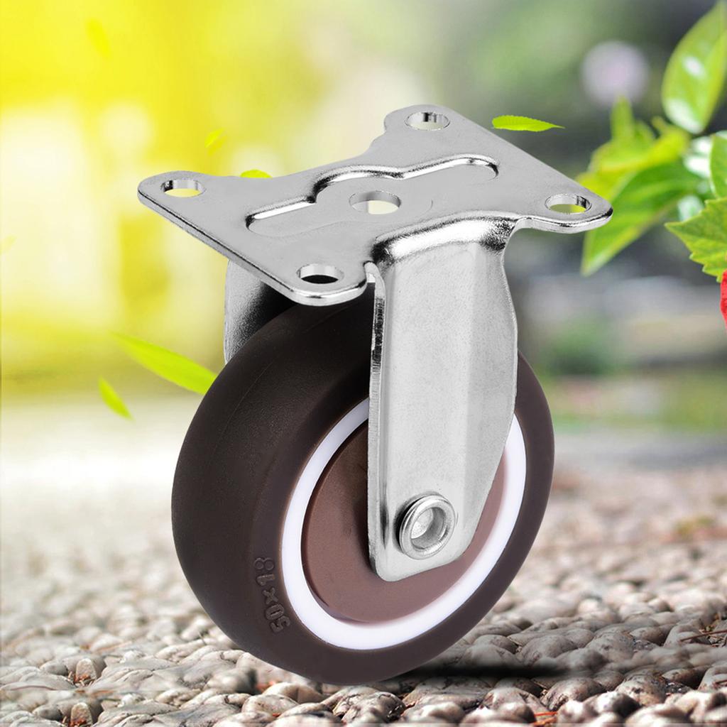 4Pcs 2in TPE Rubber Removable Mute Chair Fixed Rubber Casters