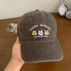 Cartoon Charming Embroidery Baseball Cap For Women With Wide Brim For Sun Safety