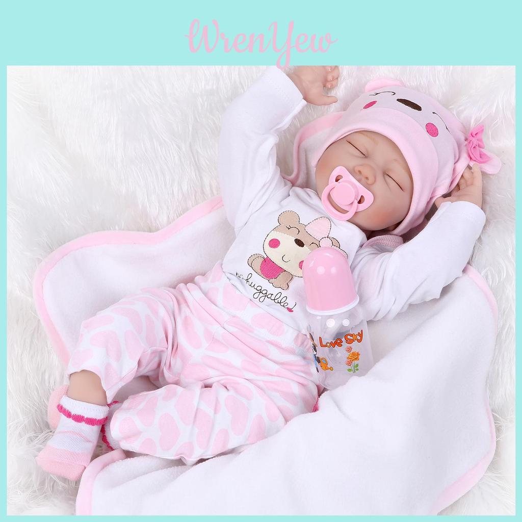 Cuddly 22" Reborn Gift Baby Dolls Made From Safe Silicone Vinyl And Cloth Material