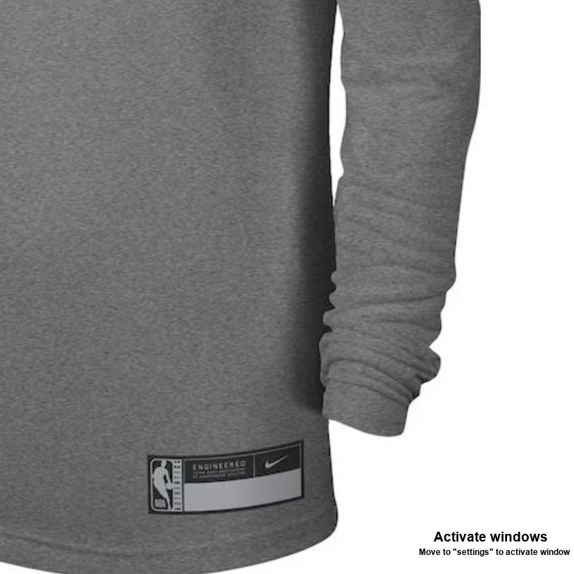 Nike Dri-FIT NBA Letter Print Crew Neck Long Sleeve T-Shirt 23-24 Season Golden State Warriors Men Tops Gray FD9949-063