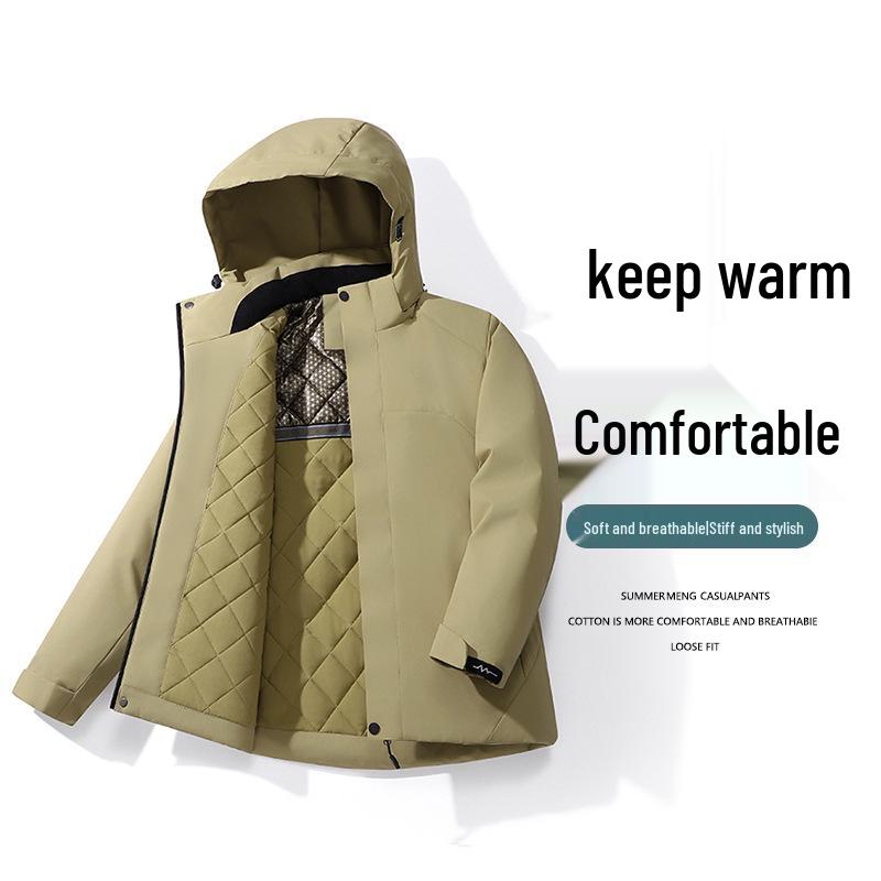 Di Yu Shen Long Winter Graphene Ski Jacket - Thickened, Warm, Rainproof, Casual Hooded Cotton Outerwear for Couples