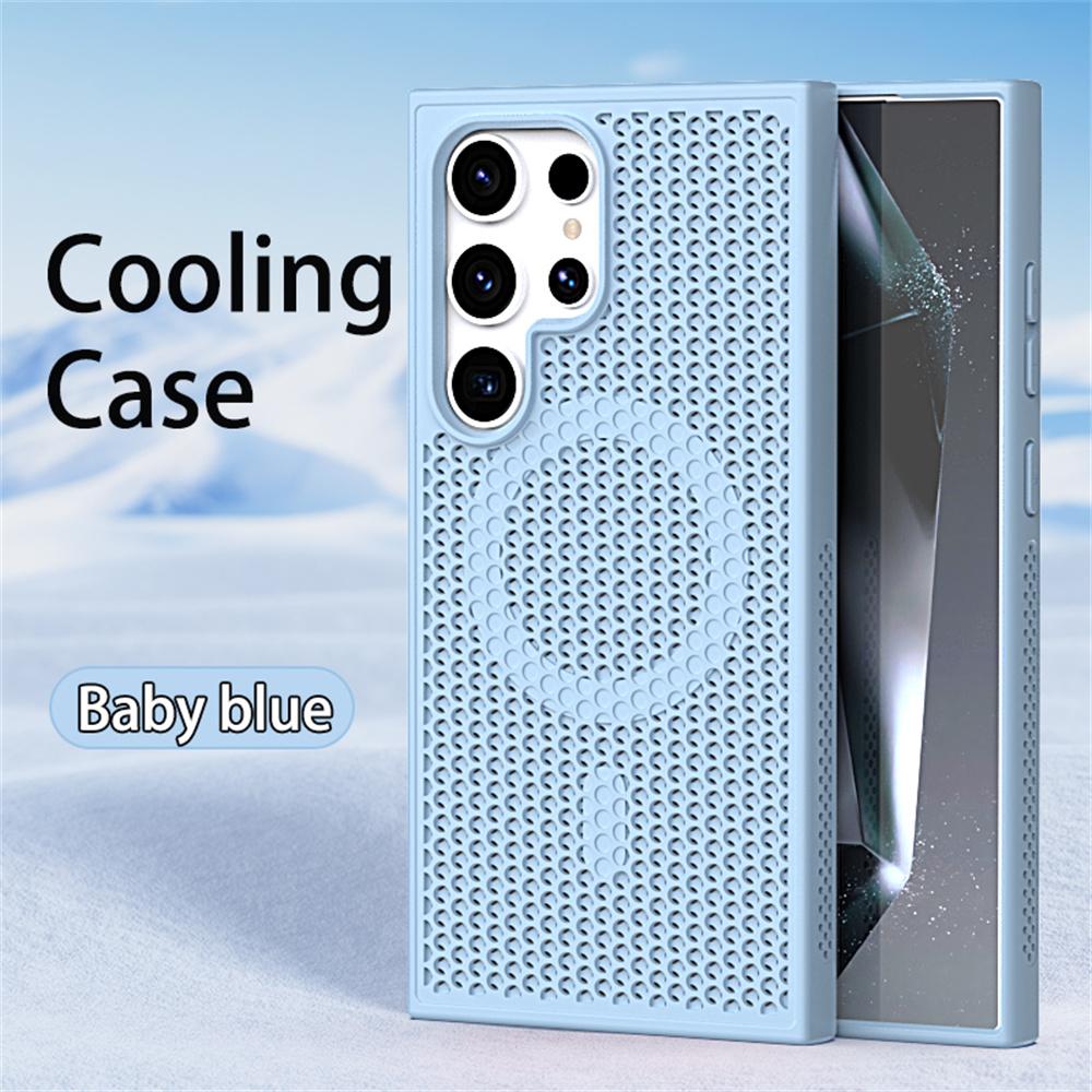 Magnetic For Magsafe Heat Dissipation Phone Case For Samsung S25 S24 S23 Ultra S22 Plus FE Luxury Shockproof Protection Cover