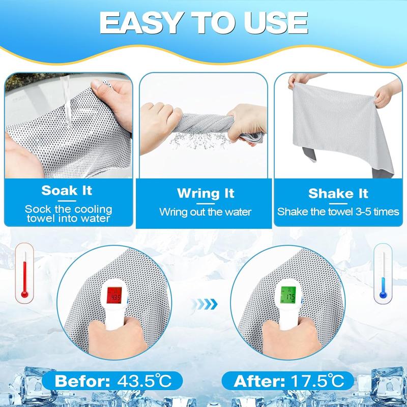 Portable Mini Silica Gel Set Cooling Towel Soft Breathable Outdoor Fitness Sports Gym Running Quick Dry Cool Towel