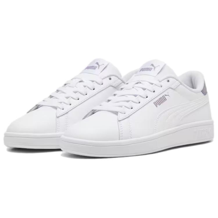 PUMA Smash 3.0 Soft And Comfortable Low top Skateboard Shoes Unisex White Purple 390987-23