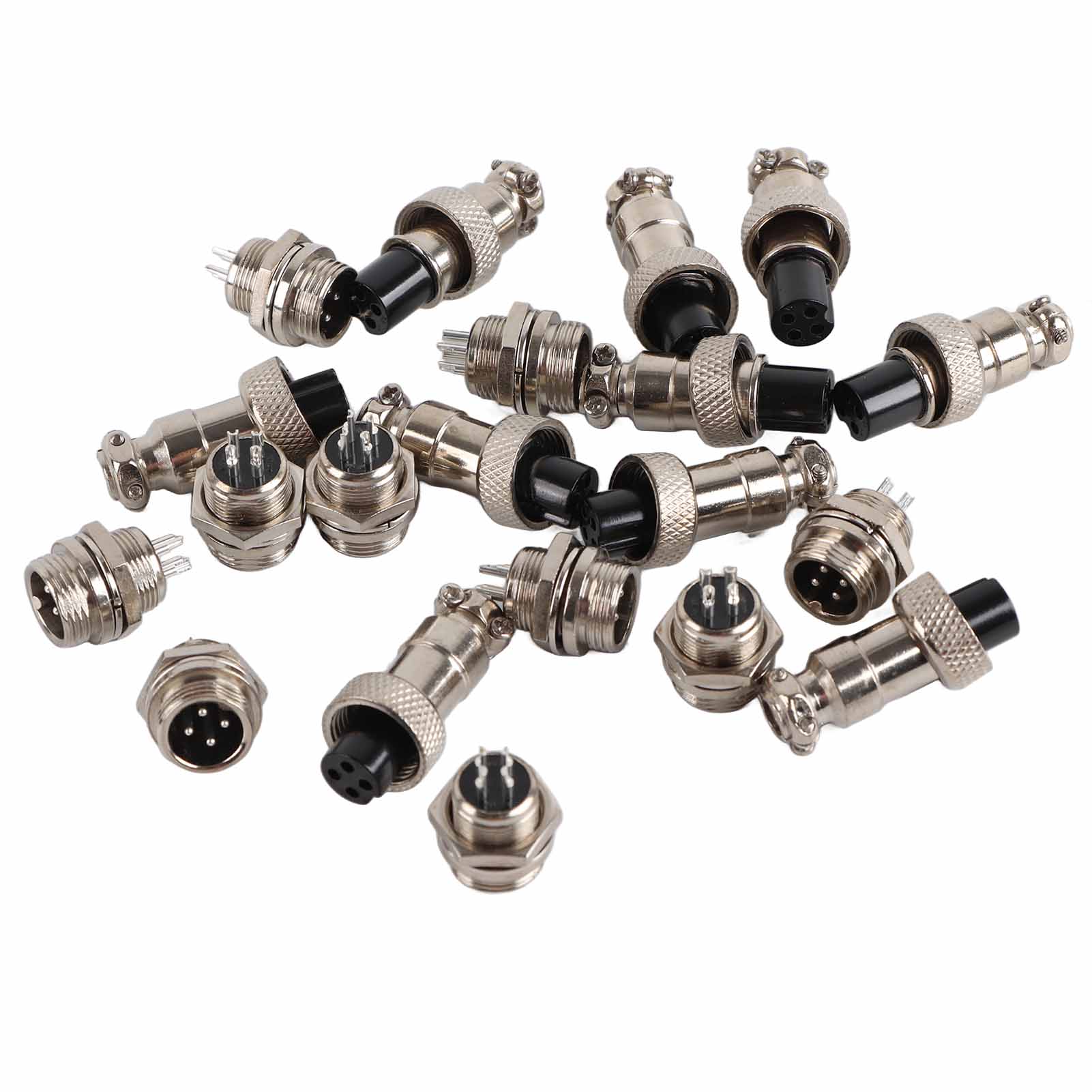 

10 Set GX12 4Pin 12mm Aviation Plug Male Female Metal Socket Connector білий