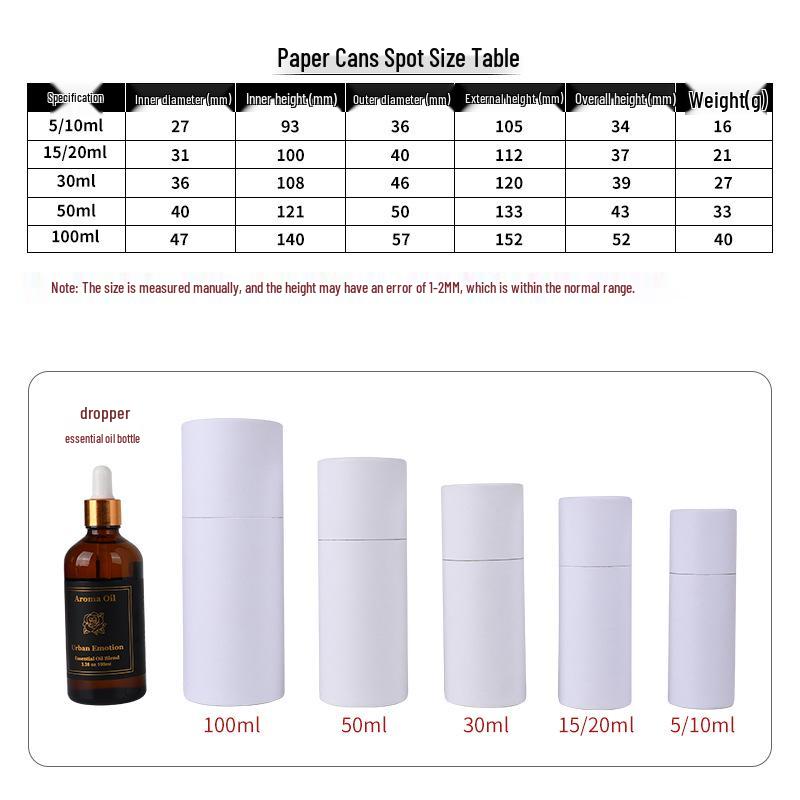 Kraft Paper Tube for Essential Oil Dropper Bottle - Round, Thickened Storage & Gift Box