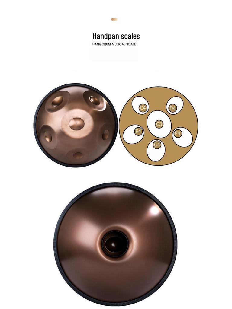 Ocelový buben s 6 tóny – éterický ruční perkusní nástroj Handpan pro začátečníky